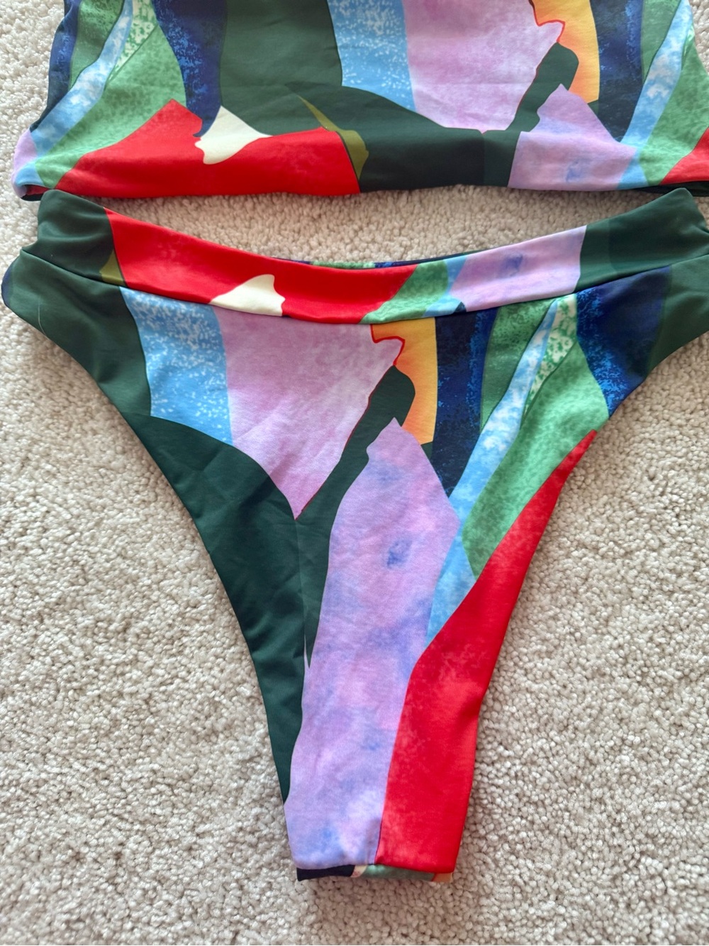 Colorblock Abstract Print Bikini Set - Picture 2 of 7